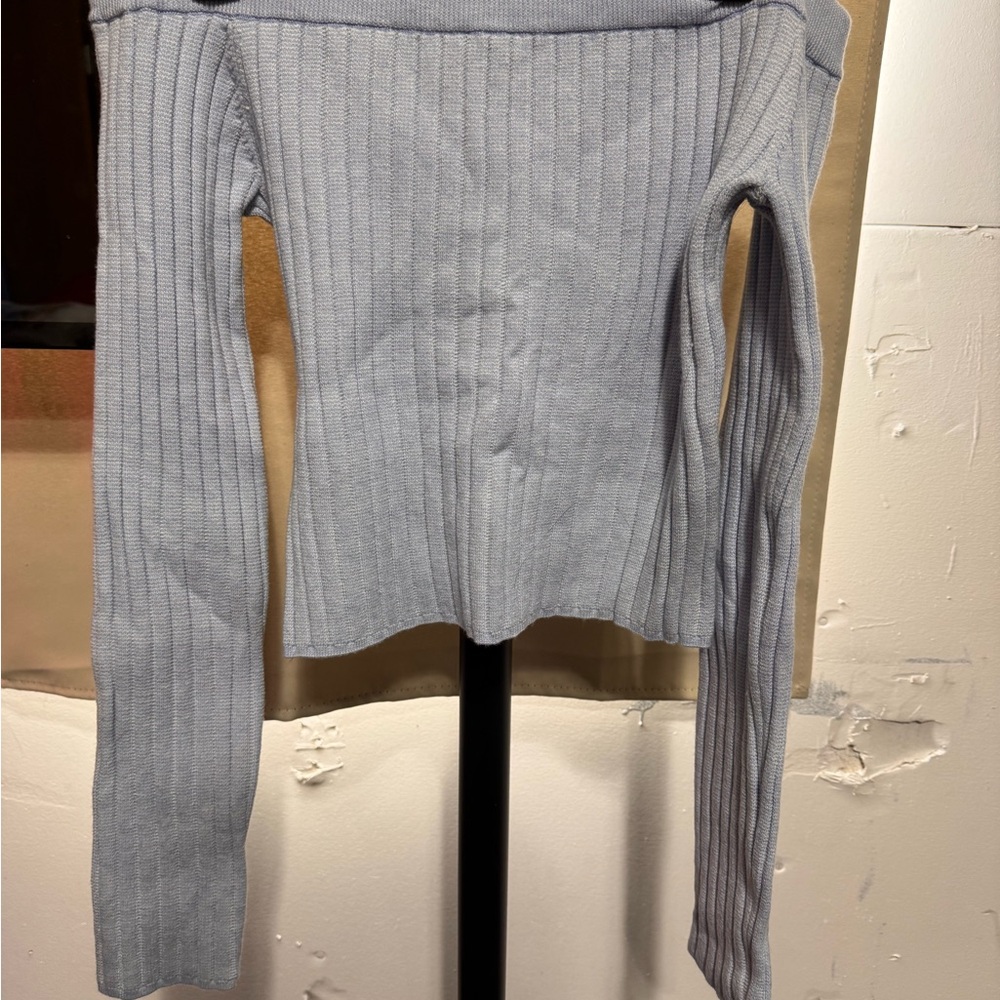 Aerie Off-the-Shoulder Sweater - Soft blue